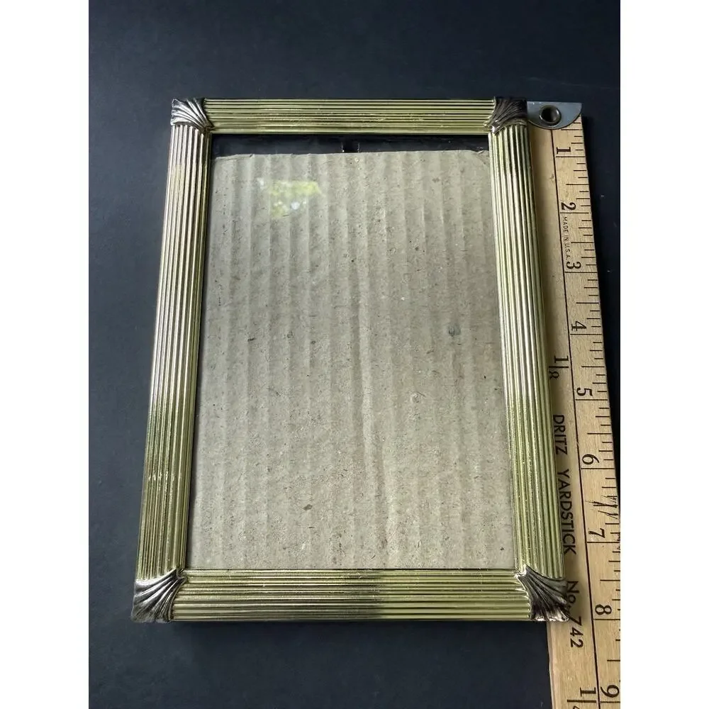 Metal Frame Brass Silver Tone 5x7 Deco MCM Modernist Contemporary